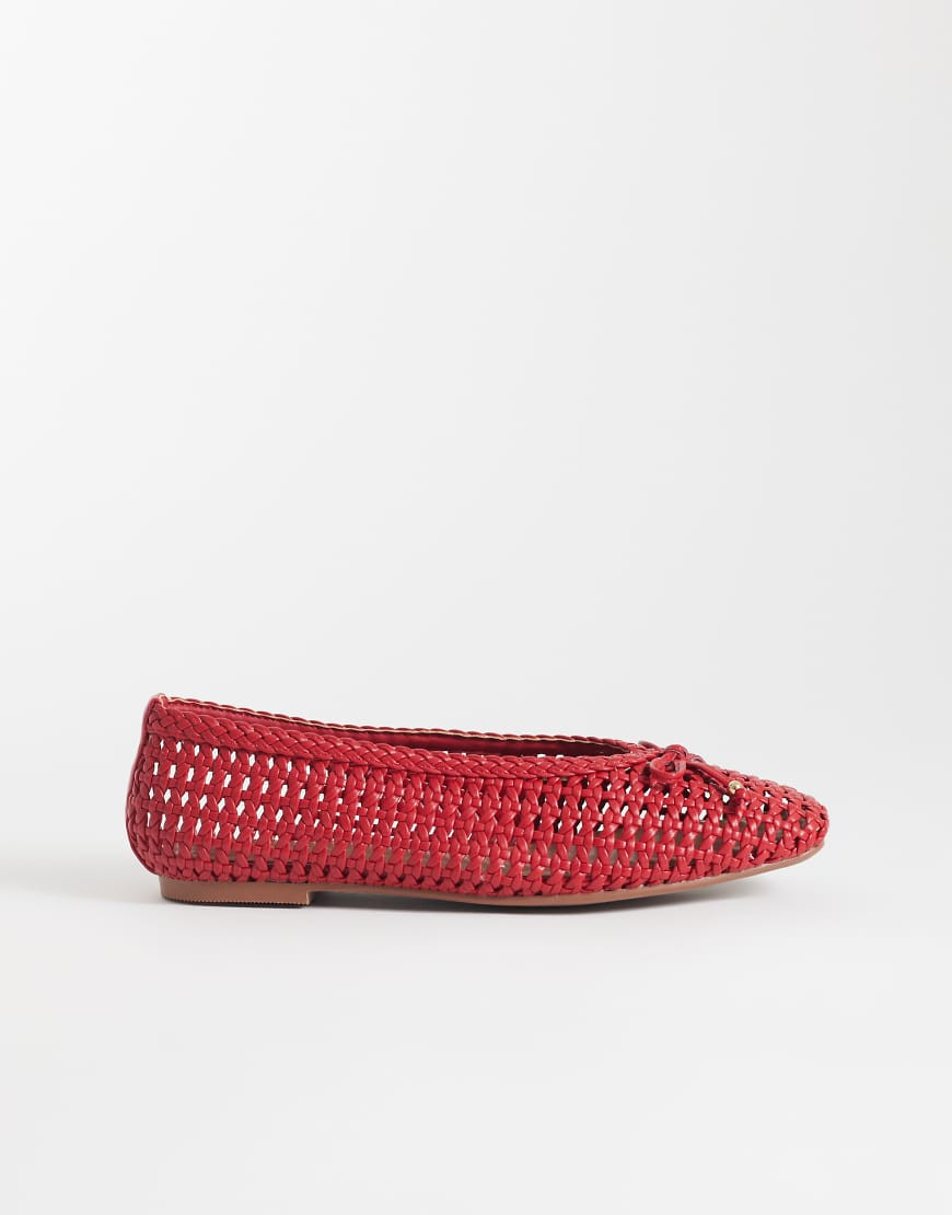 River Island woven ballet flats in red | ASOS (Global)