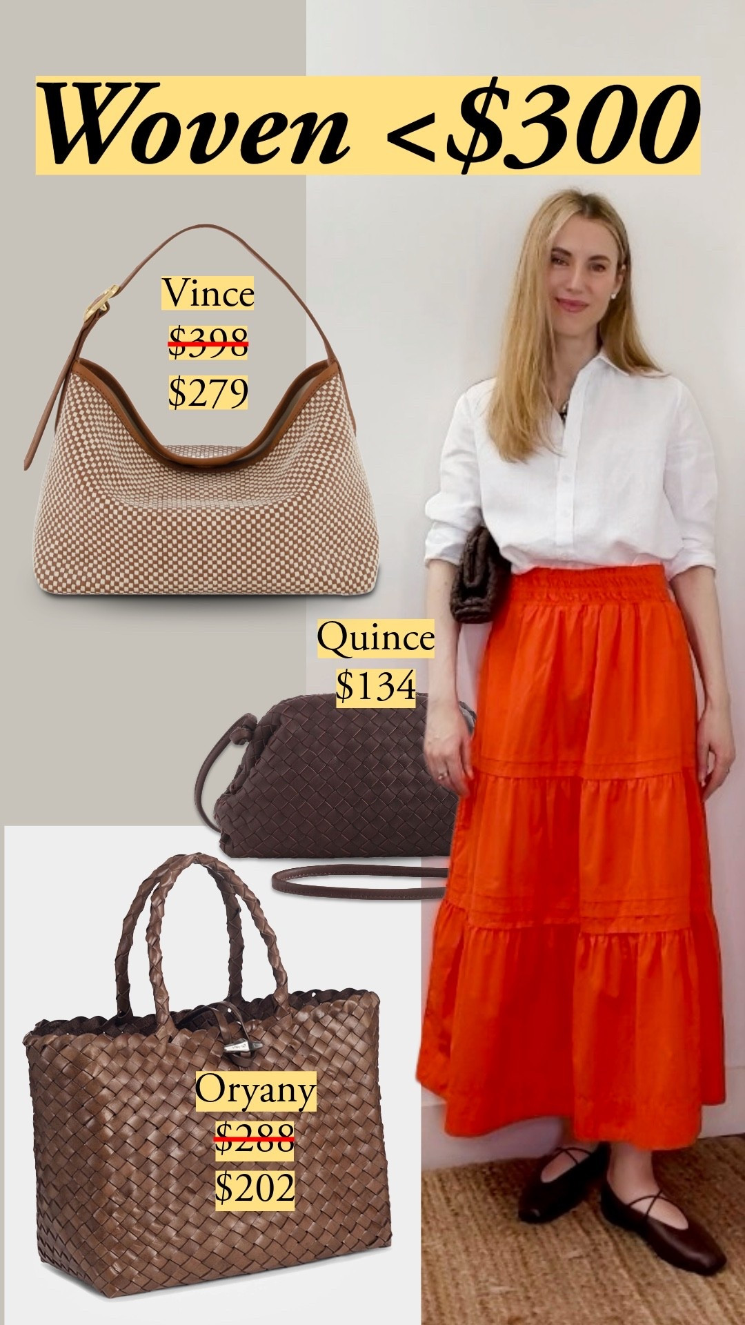 Woven picks under $300 – from soft to rustic. I use this Quince bag almost every single day for dog walking and errands. It gets a lot of compliments, it's lightweight, and it fits what I need to get out the door. Love the two-tone weave on the Vince bag, too.  woven bag, handbag, designer bag, quince, vince, etsy, bag finds, workbag, leather bag


#LTKootd