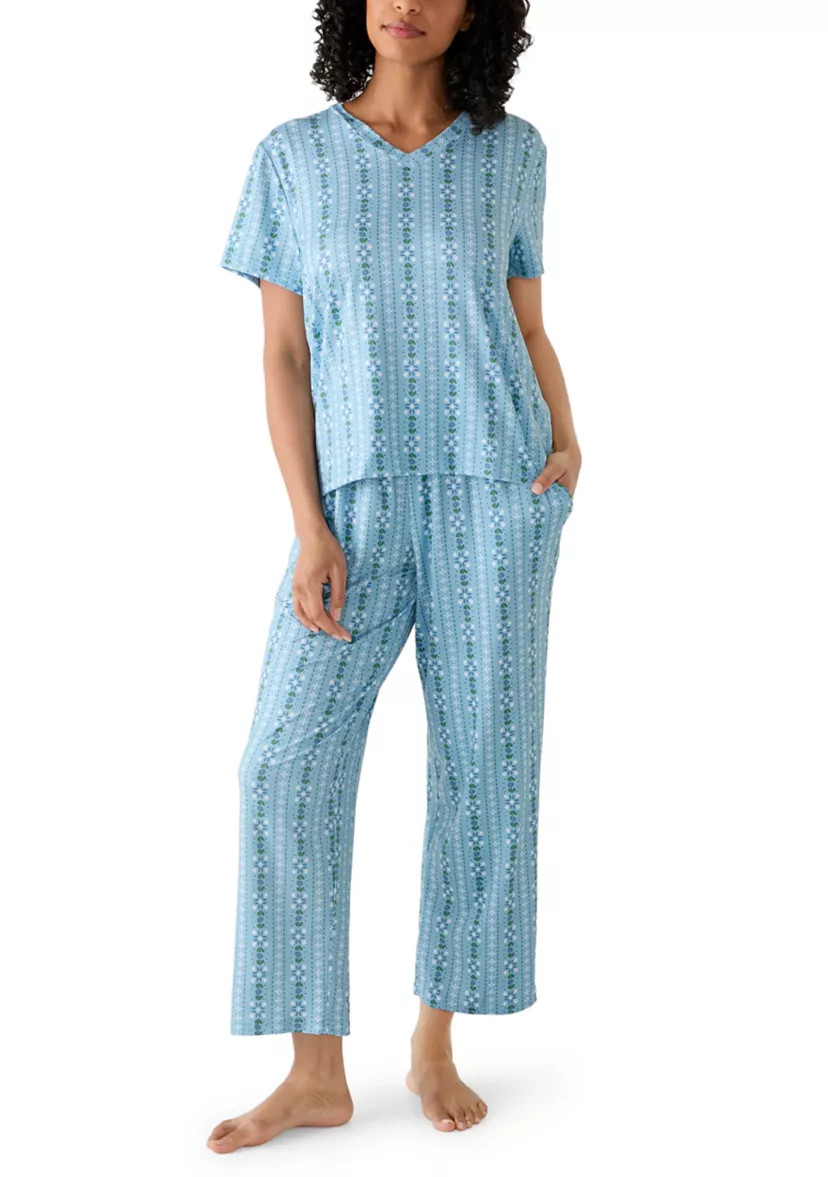 Hayes Short Sleeve Shirt and Pants Pajama Set | Belk