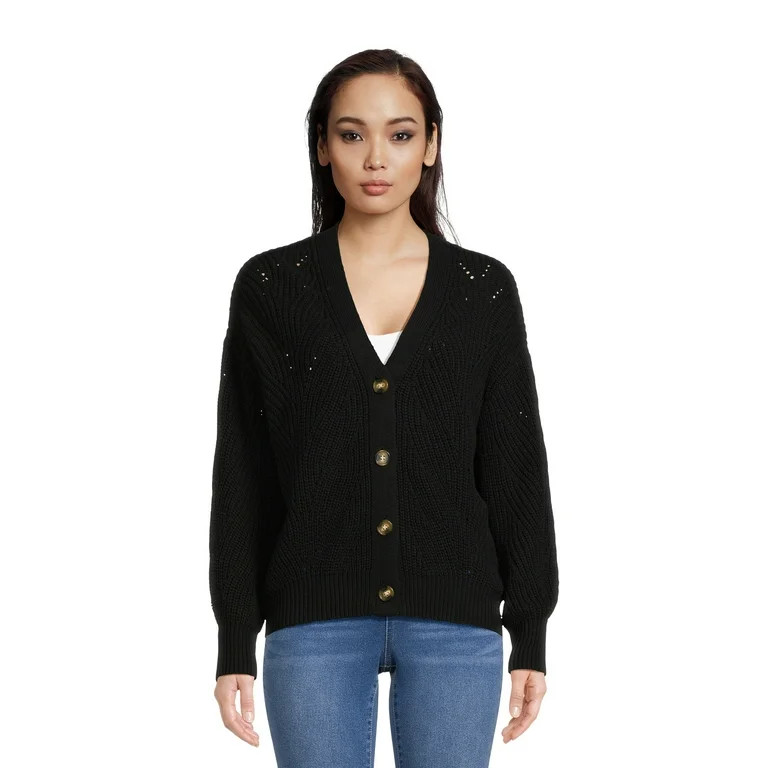 Time and Tru Women's Boyfriend Cardigan, Sizes XS-XXXL | Walmart (US)