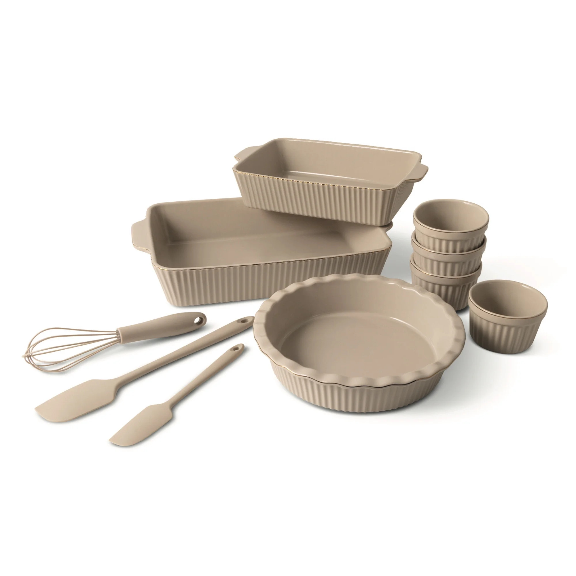 Thyme & Table 10-Piece Ceramic Bakeware Set - Taupe | Walmart (US)