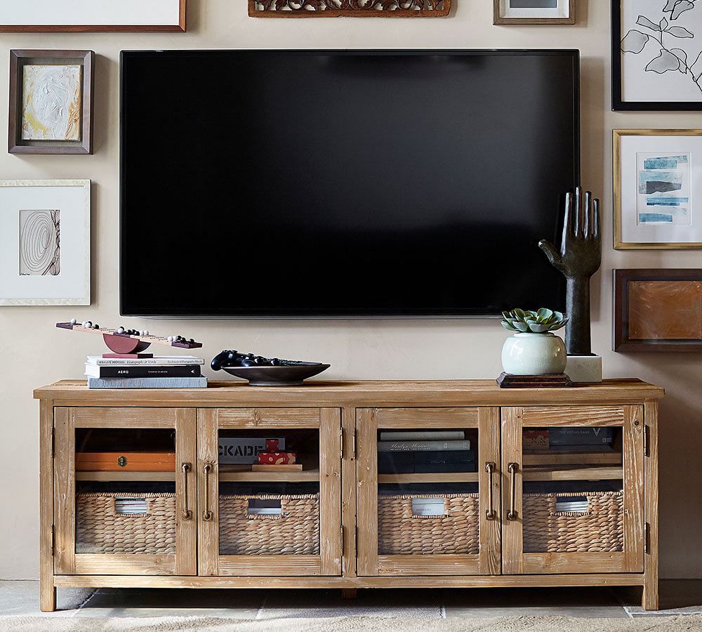 Parker 68" Reclaimed Wood Media Console | Pottery Barn (US)