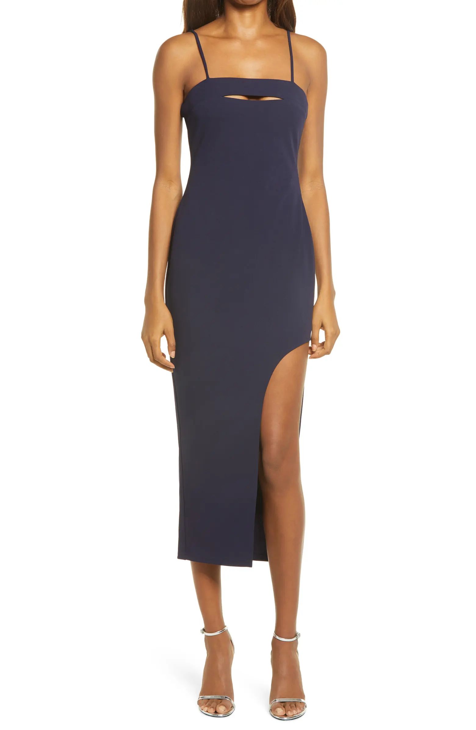 Lulus Stunned and Speechless Cutout Cocktail Midi Dress | Nordstrom | Nordstrom
