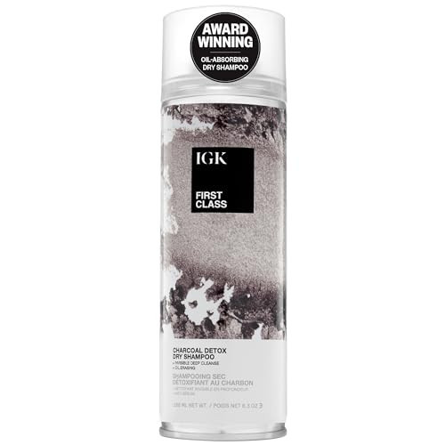 IGK FIRST CLASS Charcoal Detox Dry Shampoo, dry shampoo spray, overnight dry shampoo, best dry shampoo for oily hair, 6.3 Oz | Amazon (US)