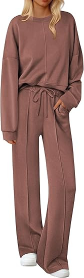 Ekouaer Pajama Sets for Women 2 Piece Lounge Sets Long Sleeve Sleepwear Top and Pants Cozy Pjs Lo... | Amazon (US)