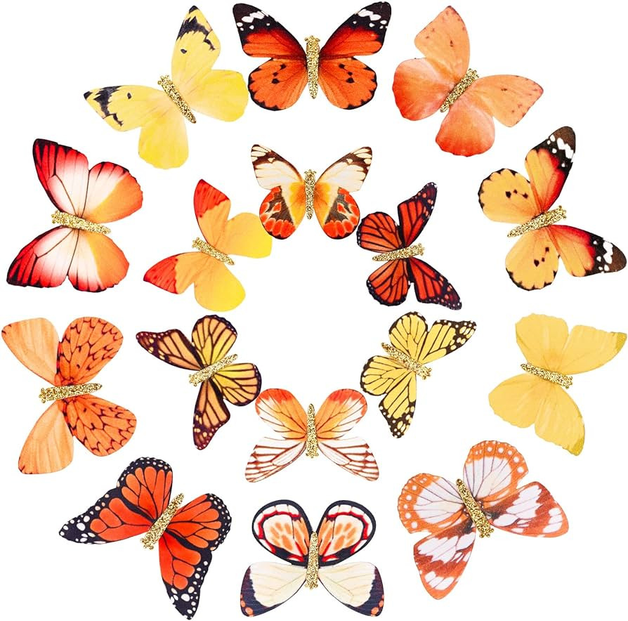 DEEKA Butterfly Hair Clips 16 PCS Small Realistic Colorful Handmade 90s Hair Clips Barrette Hair ... | Amazon (US)