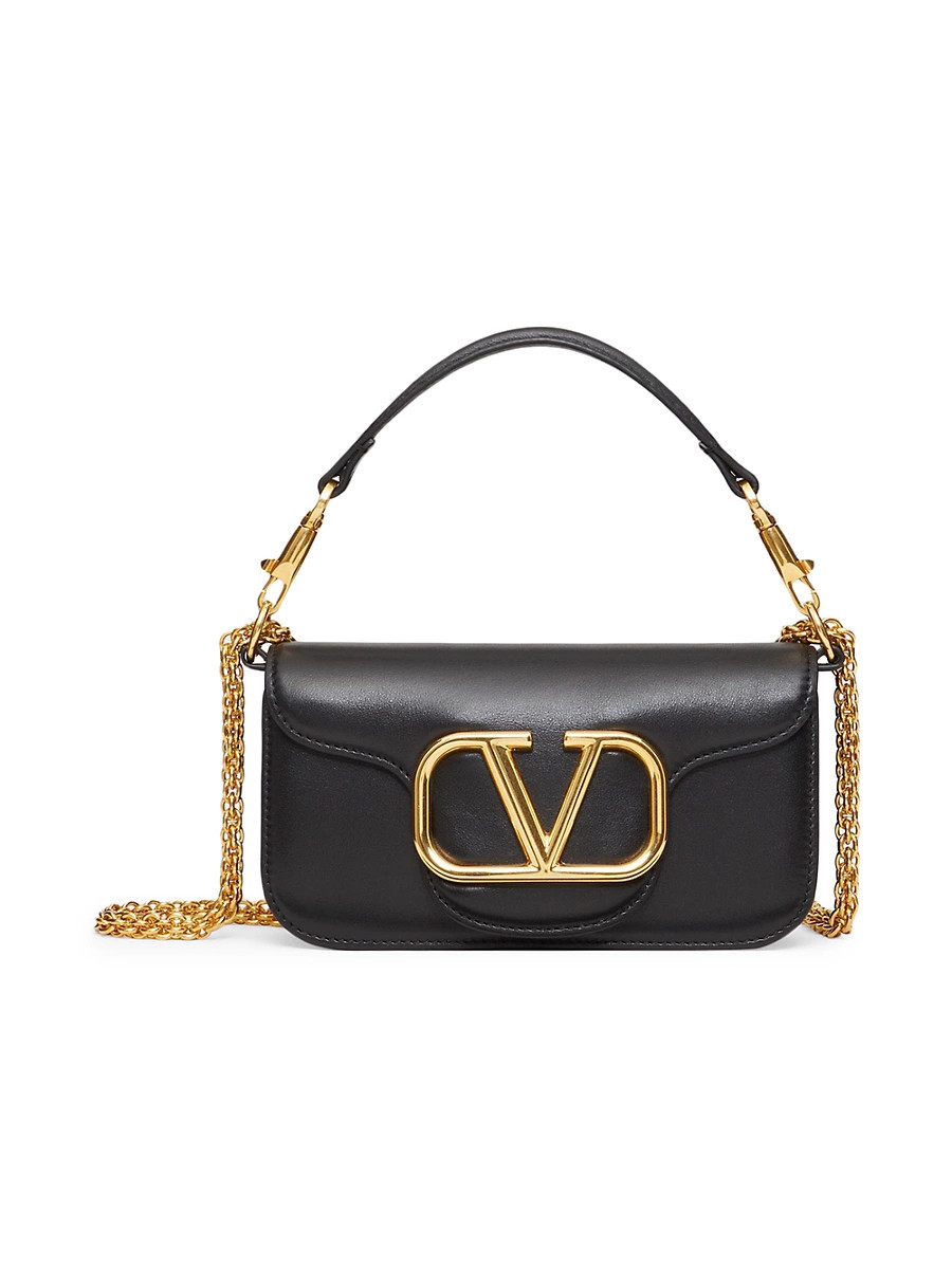 Women's Locò Small Shoulder Bag in Calfskin - Black | Saks Fifth Avenue