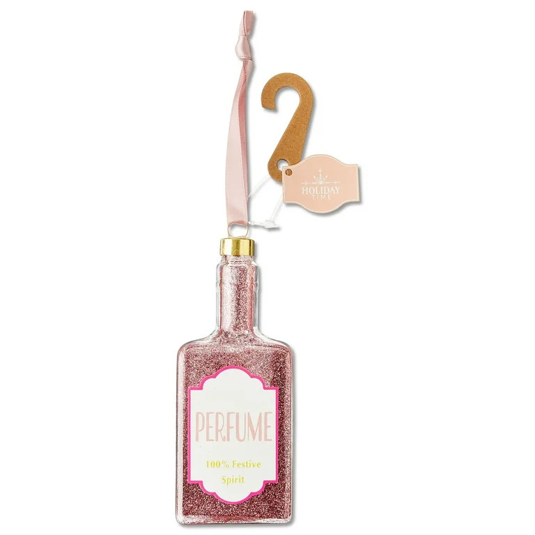 Blush Pink Glitter Perfume Christmas Ornament, 5", by Holiday Time | Walmart (US)