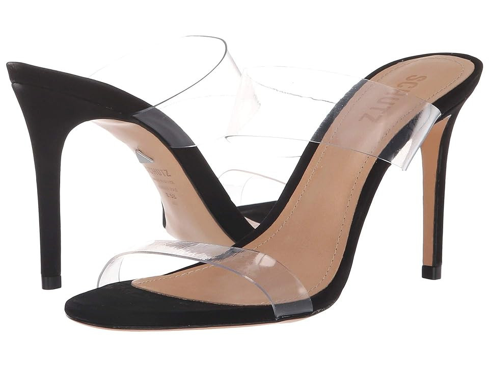 Schutz Ariella Women's Sandals Black/Transparente Nubuck/Vinil: 5.5 M | Zappos.com