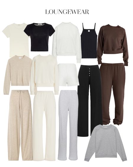 Loungewear I’m Loving 🤎 cozy fleece sweatpants and joggers, cashmere lounge set, cotton baby tee’s, cashmere sweater, and pointelle sleep set

#LTKstyletip