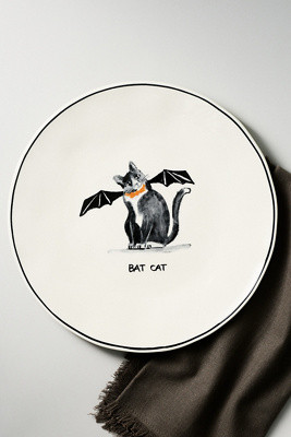 Stoneware Halloween Cat Dessert Plate | Anthropologie (US)