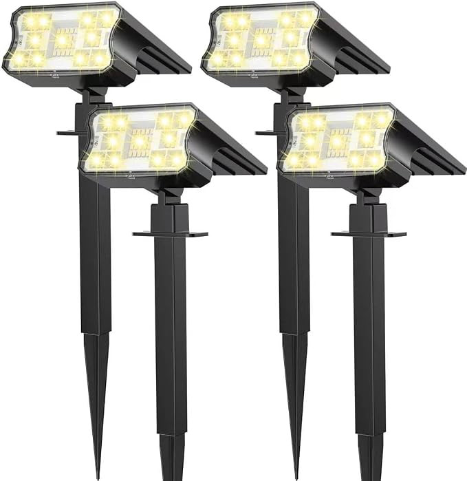Solar Lights Outdoor Waterproof IP67, 60 LED 3 Lighting Modes Solar Spot Lights Outdoor for Yard ... | Amazon (US)