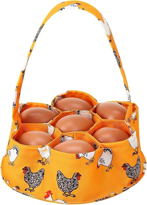 Egg Collecting Basket, Canvas Egg Basket for Gathering with 7 Pouches for Chicken, Duck, Goose, B... | Amazon (US)