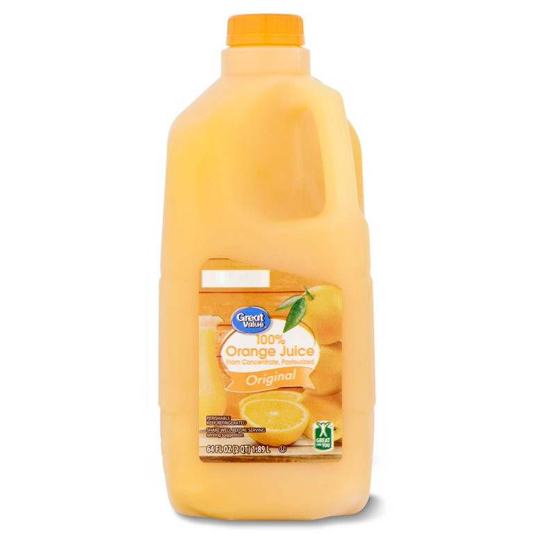 Great Value Original 100% Orange Juice, 64 fl oz - Walmart.com | Walmart (US)