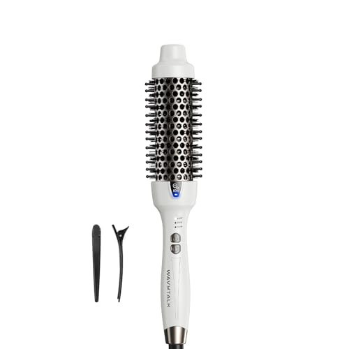 Wavytalk Thermal Brush, 1.5 Inch Ionic Thermal Round Brush Makes Hair Smoother Get Natural Curls (White) | Amazon (US)
