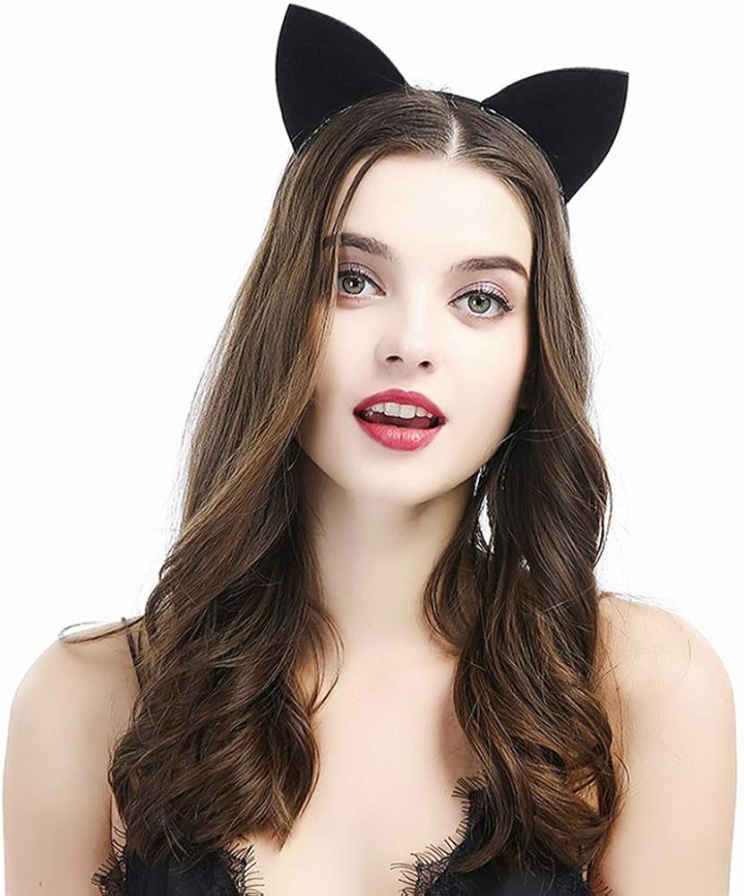 Cat Ears Headband Cosplay Make Up Girls Halloween Party Hairband Headwear Accessory | Amazon (US)