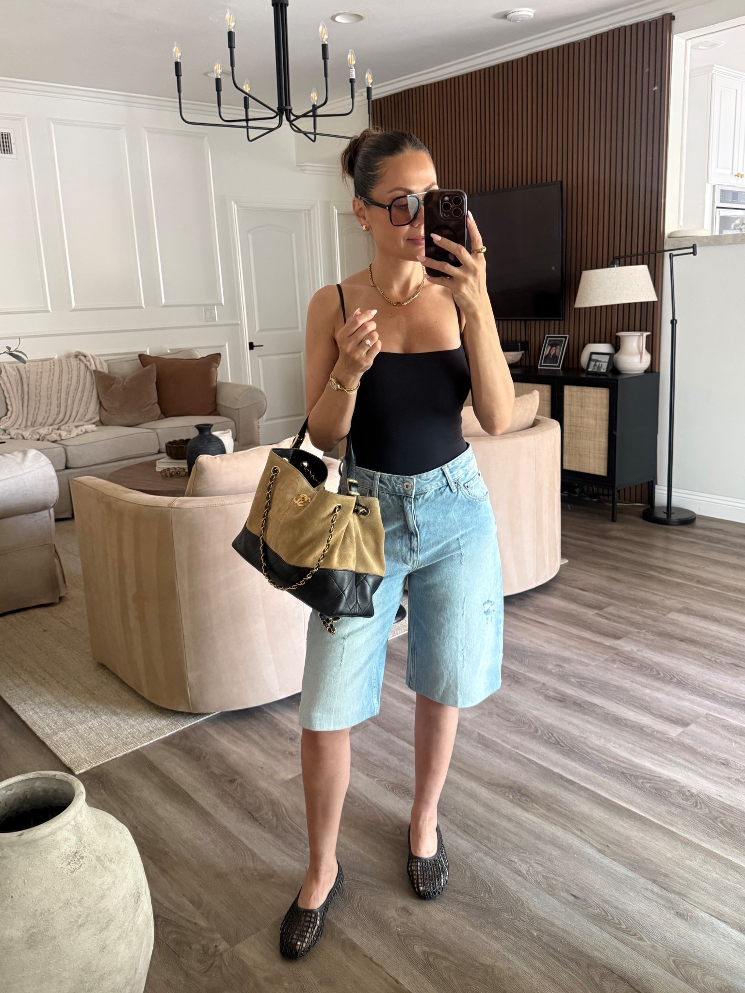 Casual Friday but make it elevated 🤍
Easy basics + statement accessories = the outfit formula I always go back to.

Linked my bodysuit, denim shorts, and similar woven flats ✨

#casualoutfit #everydaystyle #elevatedbasics #amazonfashion #summerstyle #denimoutfit
Wearing small in shorts and bodysuit 

#LTKootd #LTKU #LTKOver40