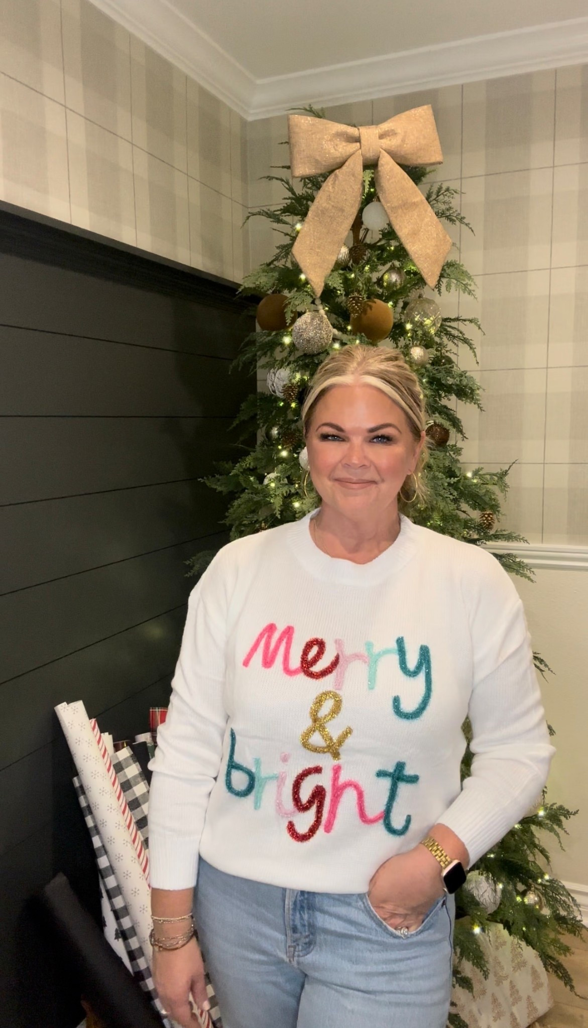 This Holiday sweater is so cute! Fun for the season🎄🎁 I’m wearing a M. 

#LTKOver40 #LTKHoliday #LTKSeasonal