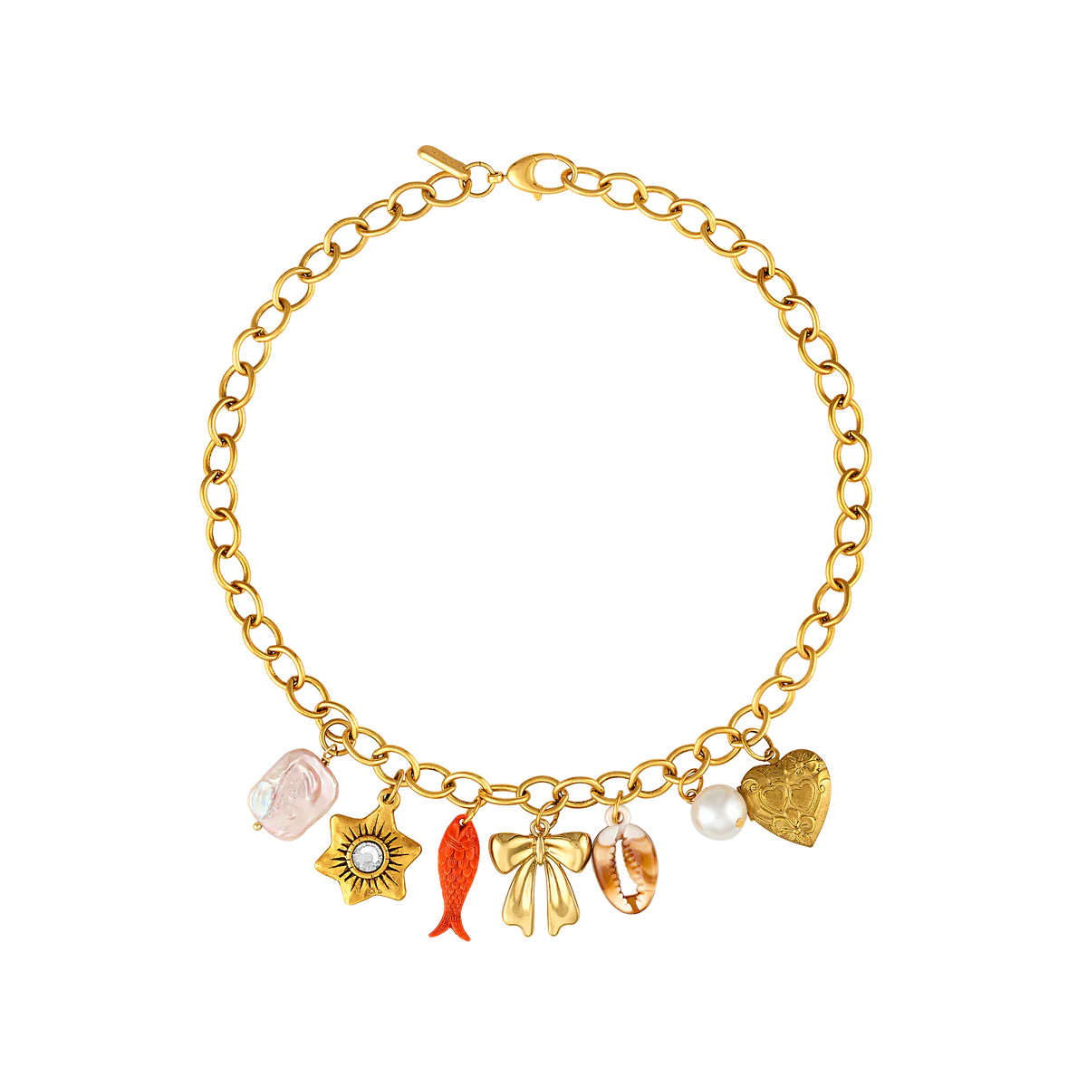 Pearl Bow Charm Necklace | Logan Tay