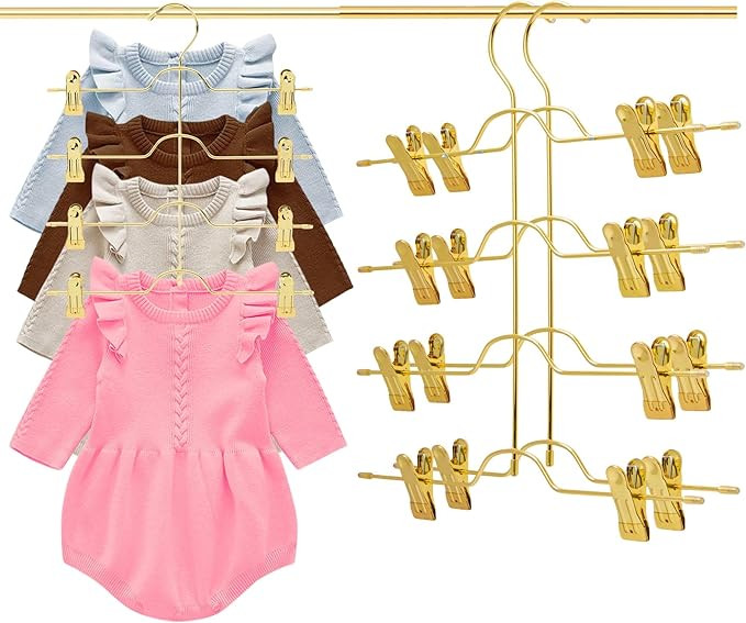 Baby Hangers for Kids Clothes - Multilayer Children's Closet Clothes Hangers, Space-Saving Pants ... | Amazon (US)