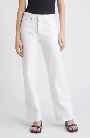 FRAME The Slouchy Straight Leg Jeans in White at Nordstrom Rack, Size 31 | Nordstrom Rack
