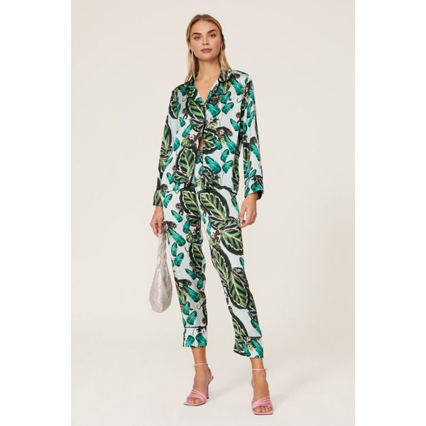 LoboRosa Floral Pajama Pants green-print | Rent the Runway