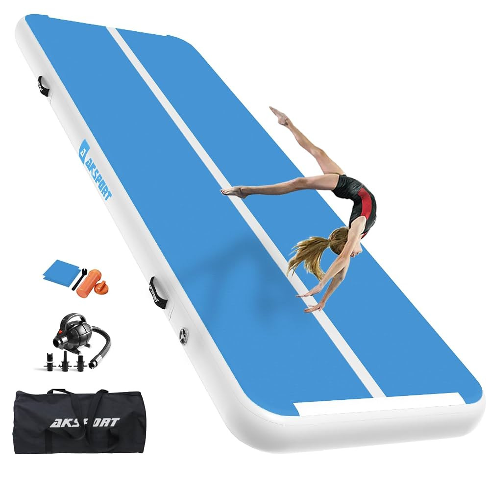 AKSPORT Gymnastics Air Mat Tumble Track Tumbling Mat Inflatable Floor Mats with Air Pump for Home... | Amazon (US)