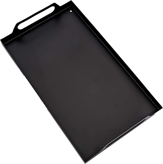 Black Metal Serving Tray with Handles for Coffee Table, Living Room, Rustic Style Home Decor (15 ... | Amazon (US)