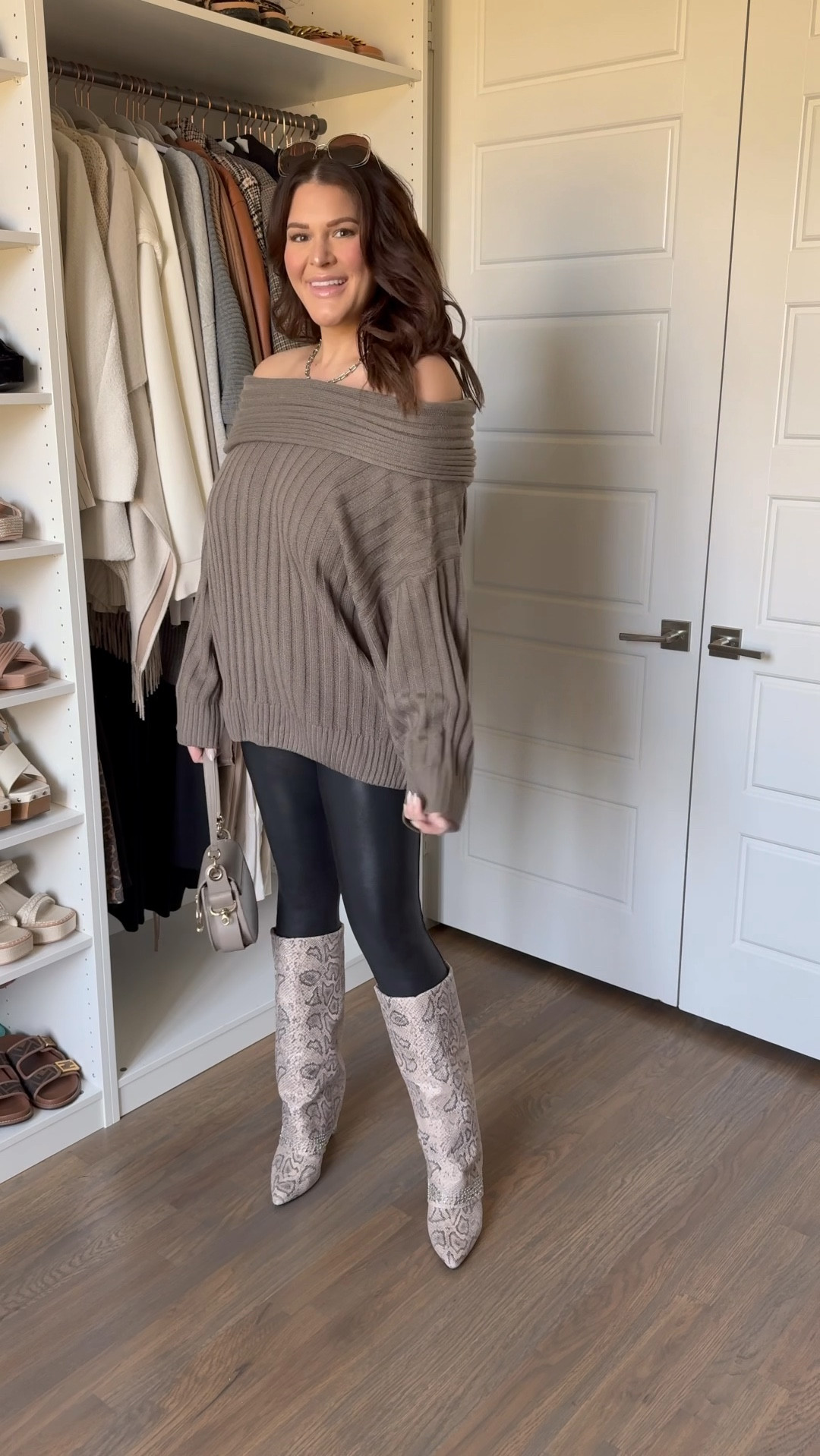 These faux leather leggings are under $15 and fit like a dream. Paired with my new chunky off shoulder sweater and snakeskin boots! 

Sweater: Large
Leggings: XL

Follow me on @shop.LtK for more casual size 14 outfits @curvestocontour

#littleblackdress #datenightoutfit #size16 #size14style #fallfashion #howtostylevideo #midsize #winterfashion

size 14, little black dress, fall fashion, date night outfit, fall boots, winter fashion, fall style, faux leather leggings 

#LTKFindsUnder50 #LTKMidsize #LTKStyleTip
