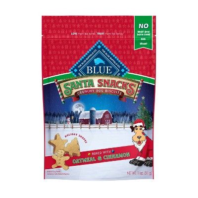 Blue Buffalo Santa Snacks Oatmeal & Cinnamon Holiday Dog Treats - 11oz | Target