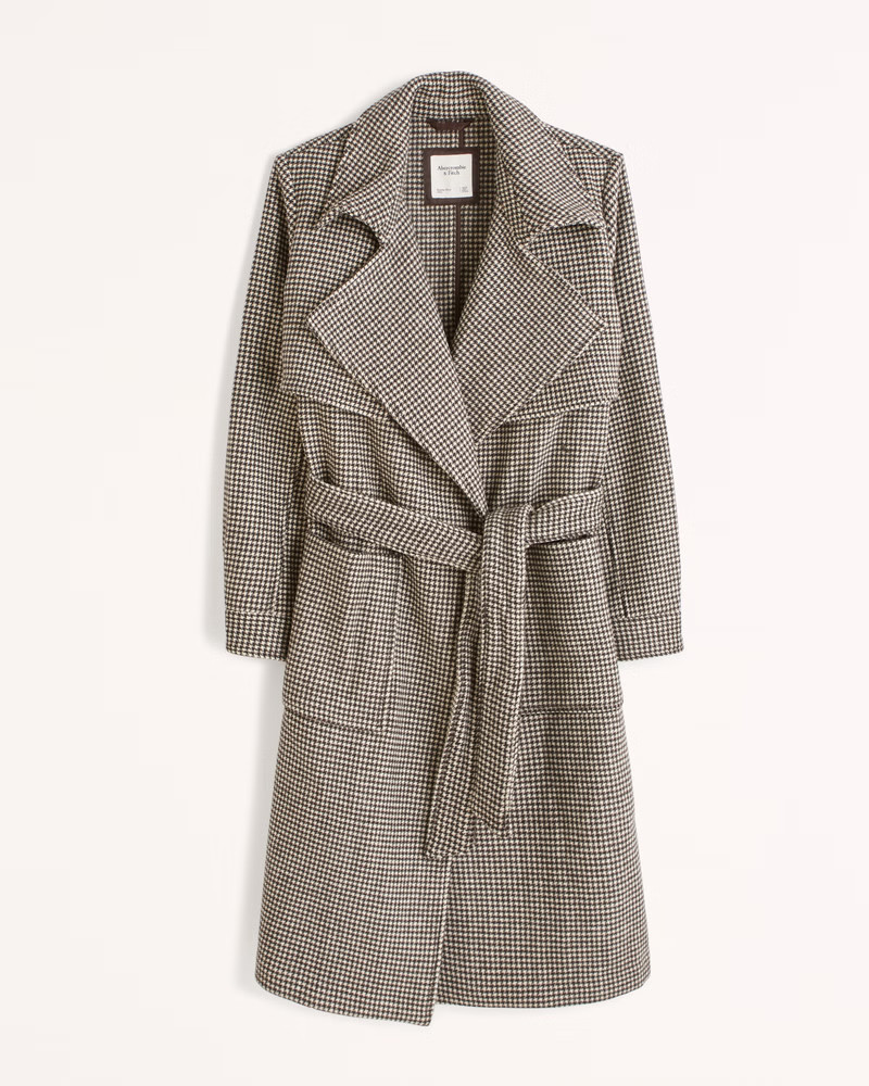 Women's Wool-Blend Trench Coat | Women's Coats & Jackets | Abercrombie.com | Abercrombie & Fitch (US)