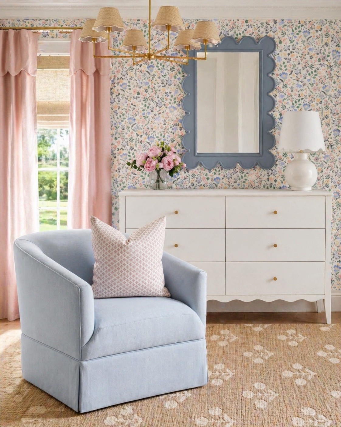 Patterns and prints for this girly space 

#bedroom #wallpaper #rug #sale 

#LTKHome #LTKKids #LTKSaleAlert