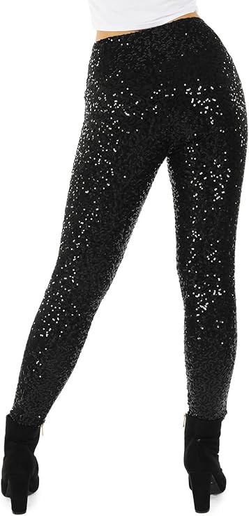 Tipsy Elves Shiny Sequin Leggings for Women for Holiday Outfits and Beyond | Amazon (US)