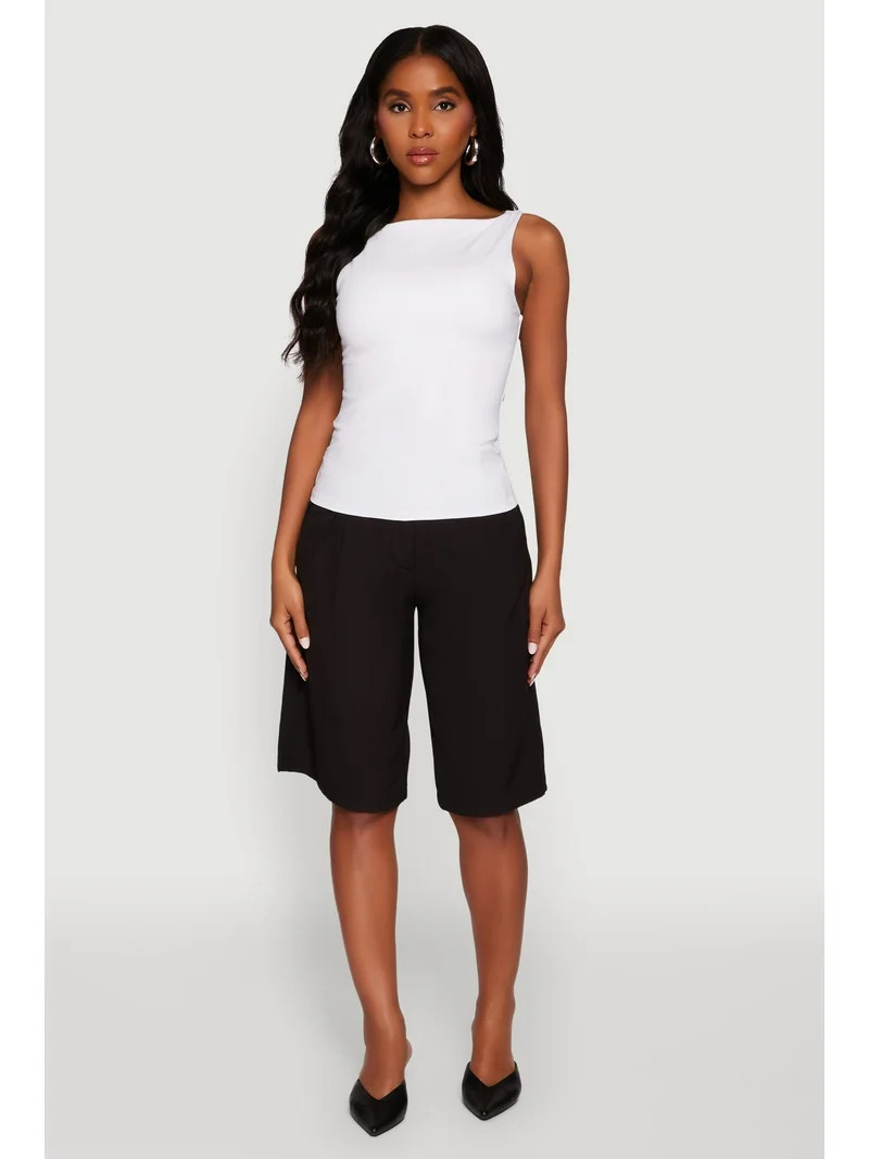 Womens High Neck Shelf Bra Tank Top | Walmart (US)