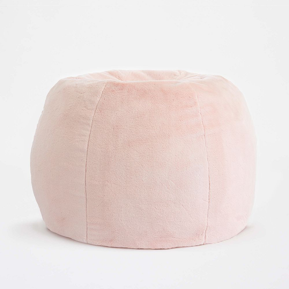 Large Faux Fur Blush Bean Bag Chair | Pottery Barn Teen