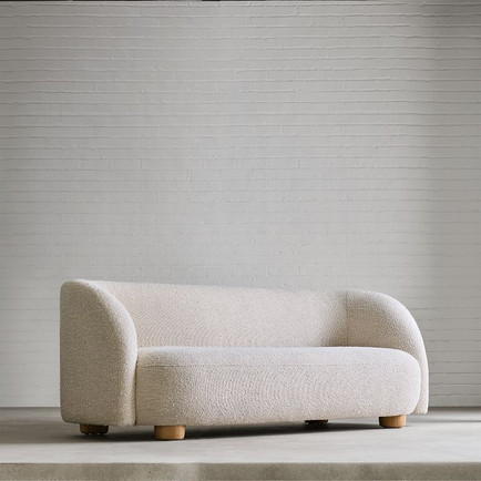 Low Curved Sofa in Performance Basketweave