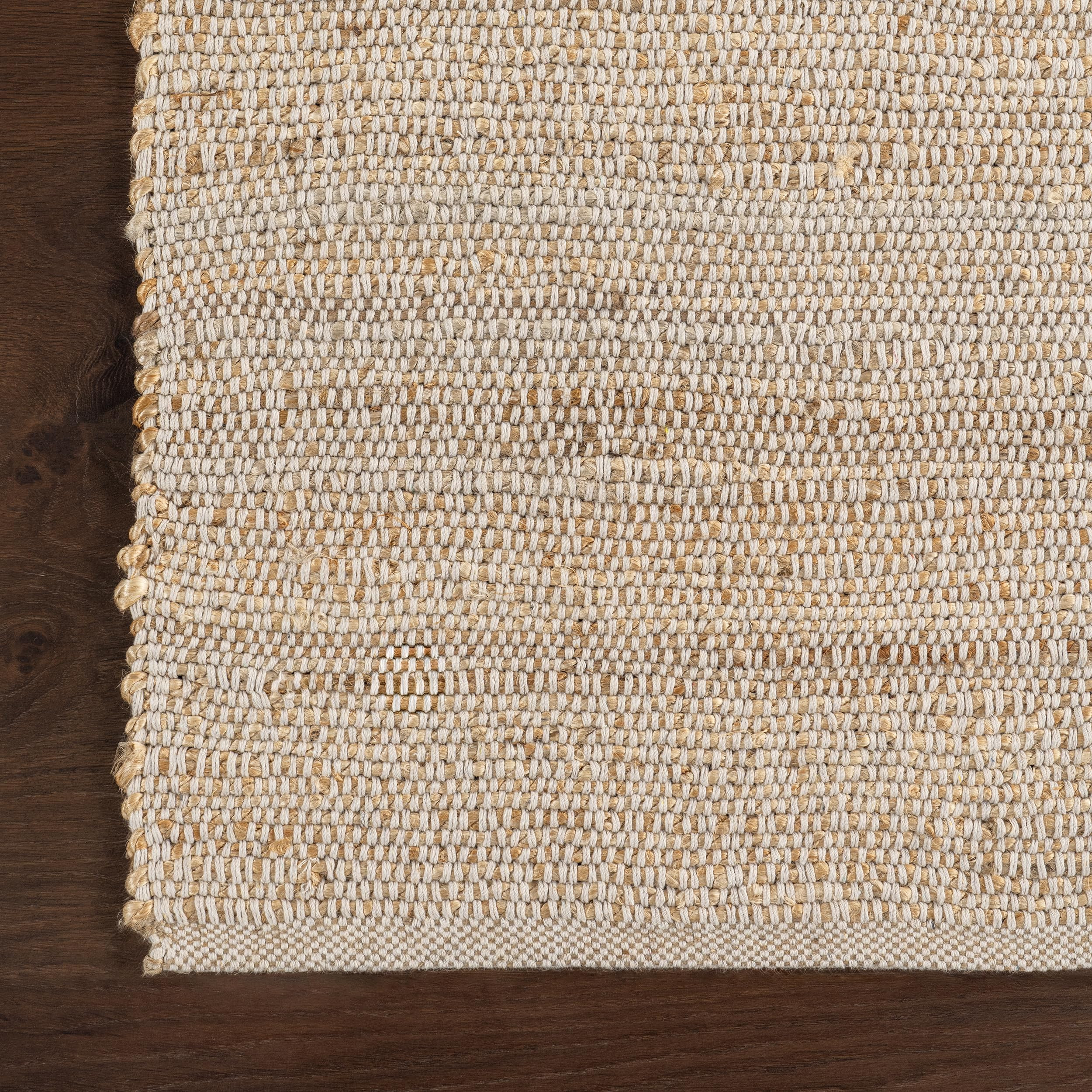 nuLOOM 9x12 Elfriede Jute & Cotton Hand Woven Area Rug, Natural, Solid Rustic Farmhouse Style, We... | Amazon (US)