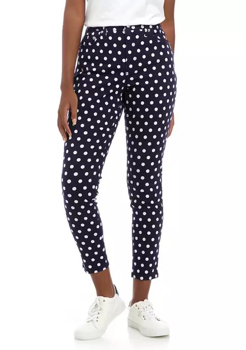 High Rise Skinny Dotted Pants | Belk