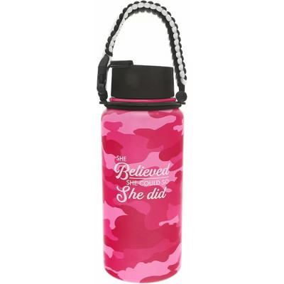 Pavilion Gift Company - She Believed - 32 oz Stainless Steel Water Bottle with Paracord Survival Handle - Portable Drinkware | Target