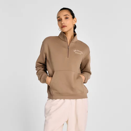 New Balance Women's Graphic Quarter Zip Shirt - Brown (Size XL) | New Balance Athletics, Inc.