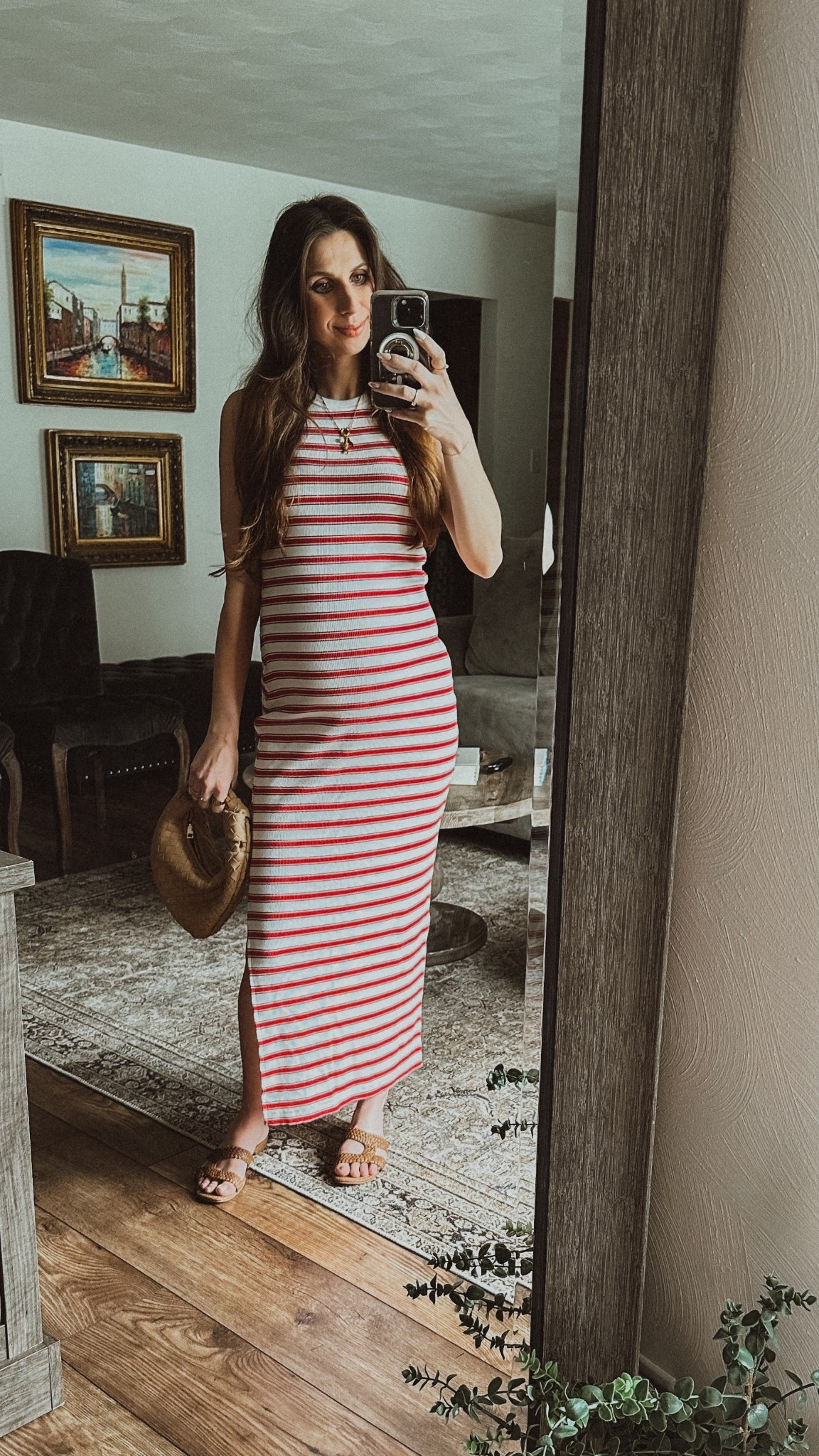 This Target dress gets my vote for the summer bump-friendly win! At 8 months pregnant, finding things to wear in the summer is tough. Target has lots of great options, including this red and cream and blue striped dress. It's also great for Fourrh of July celebrations! 

I'm wearing an S in the dress, the bag tagged is the larger version of mine, and the shoes are the newer version of the Sam Edelman slides I am wearing. 🤍

#LTKFindsUnder50 #LTKBump