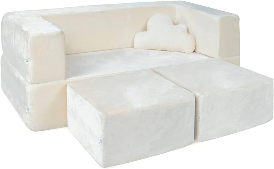 Milliard Kids Couch - Modular Kids Sofa for Toddler and Baby Playroom/Bedroom Furniture (Ivory) w... | Amazon (US)