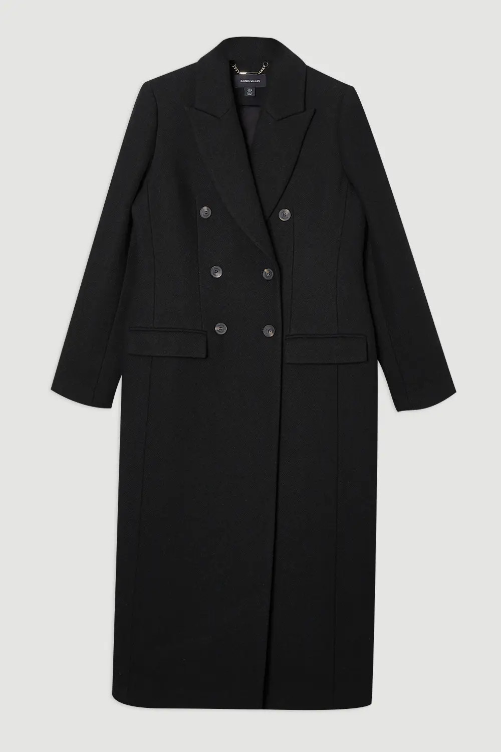 Forever Wool Double Breasted Tailored Midi Coat | Karen Millen