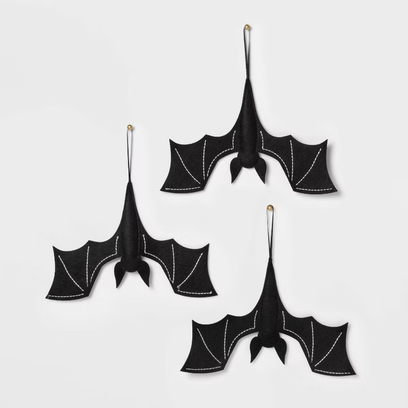 3pk Inverted Hanging Soft Bats Halloween Decorative Prop - Hyde & EEK! Boutique™ | Target