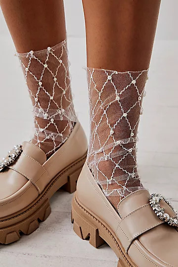 Diamonds And Pearls Sheer Socks | Free People (Global - UK&FR Excluded)
