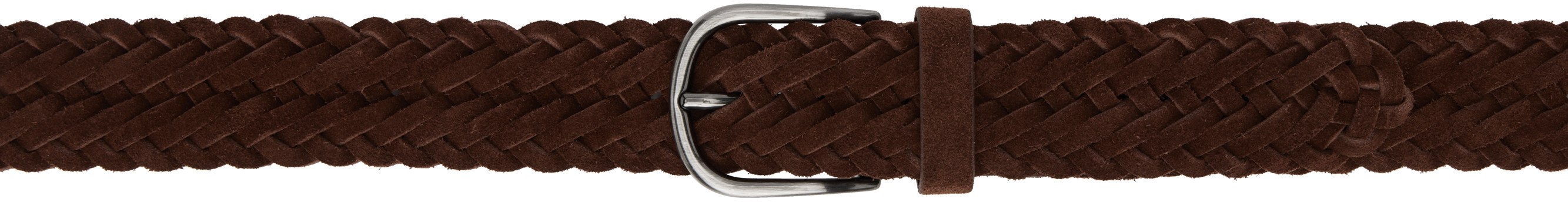 Anderson's Brown Suede Woven Belt | SSENSE