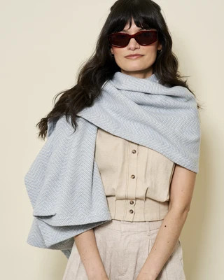 Bayside Herringbone Fog Shawl | ChappyWrap