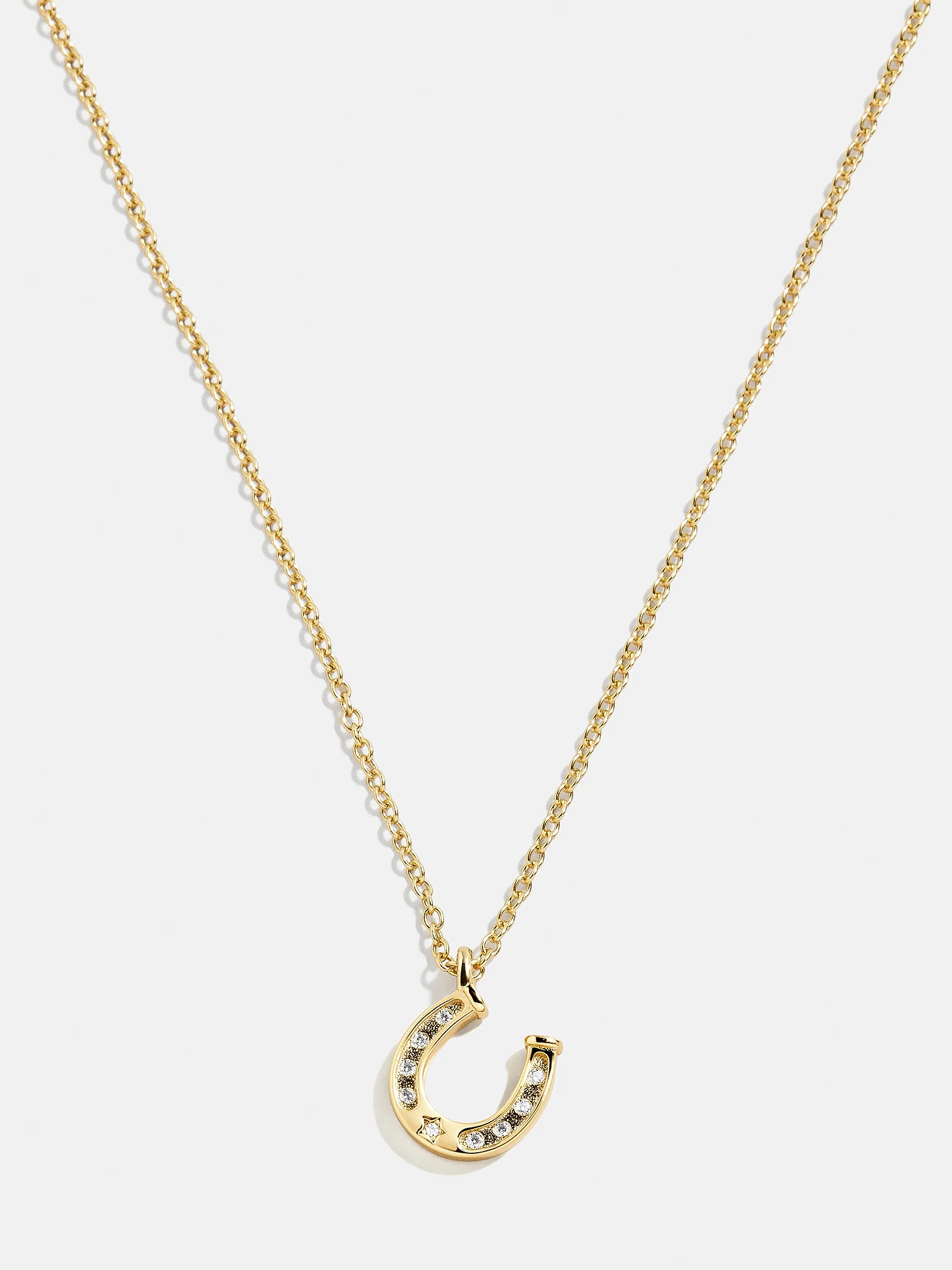 18K Gold Motif Necklace - Horseshoe | BaubleBar