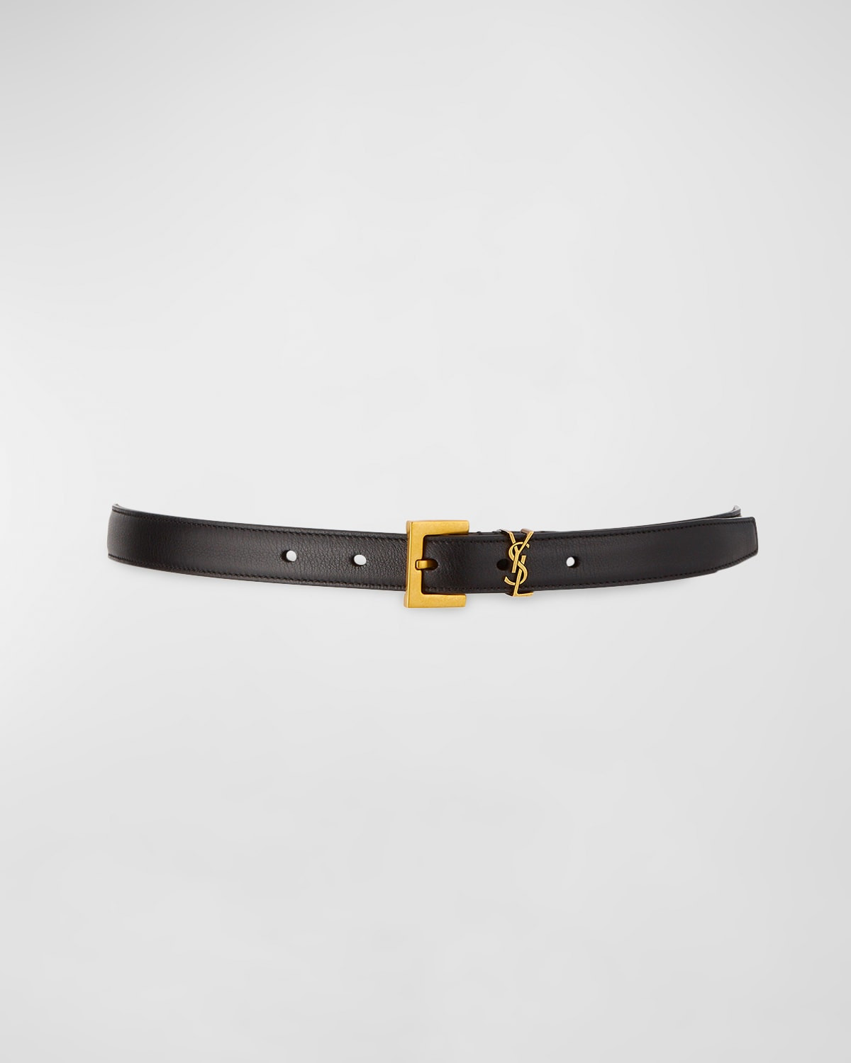 YSL Monogram Leather Belt | Neiman Marcus