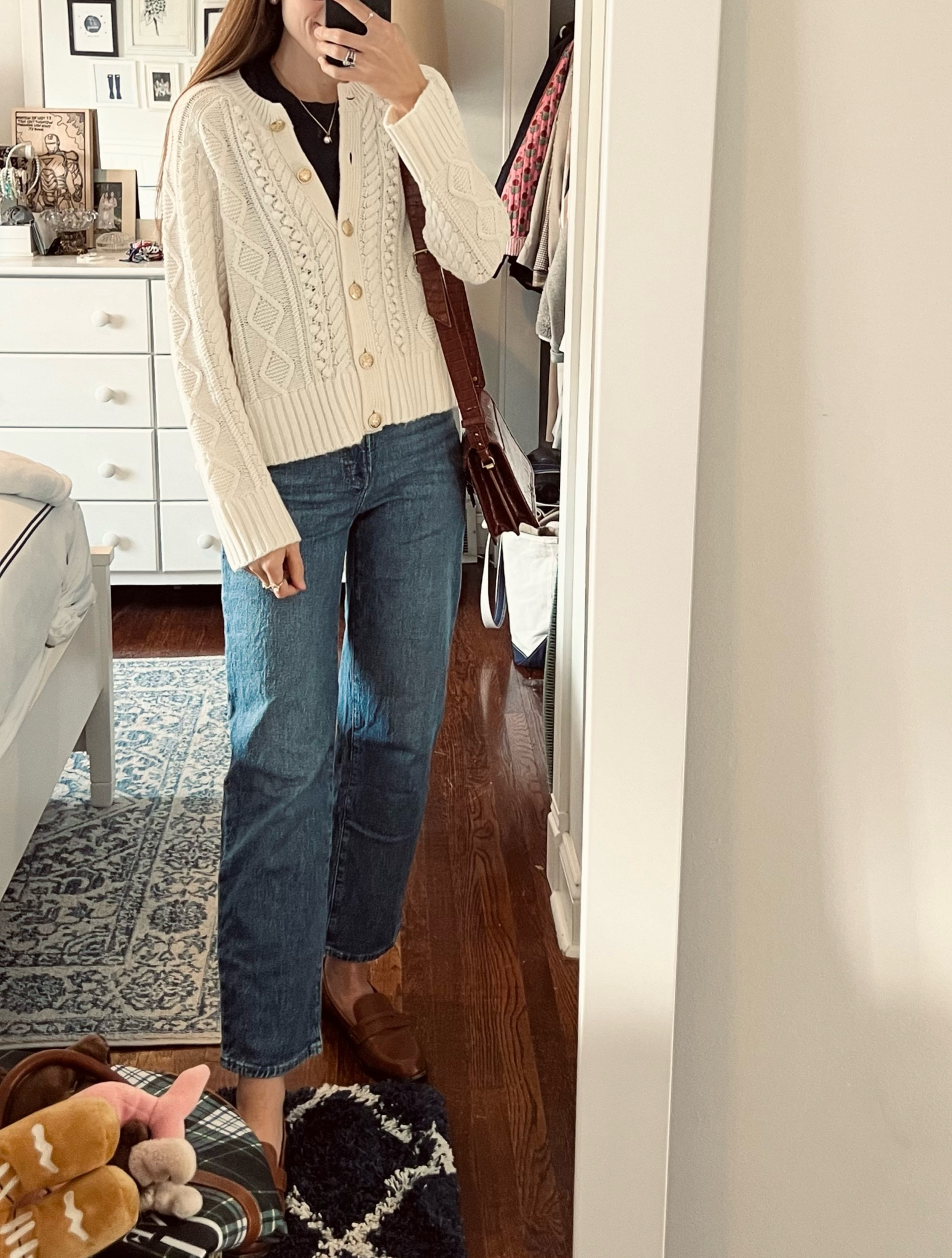 This cable knit cardigan is perfect for fall 🍂 #fallfashion #falloutfit #jcrew #cardigan #fallstyle #madewell #loaferss

#LTKstyletip #LTKSeasonal